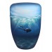 Hand Painted Biodegradable Cremation Ashes Funeral Urn / Casket - Underwater World - Scuba Diver Swimming